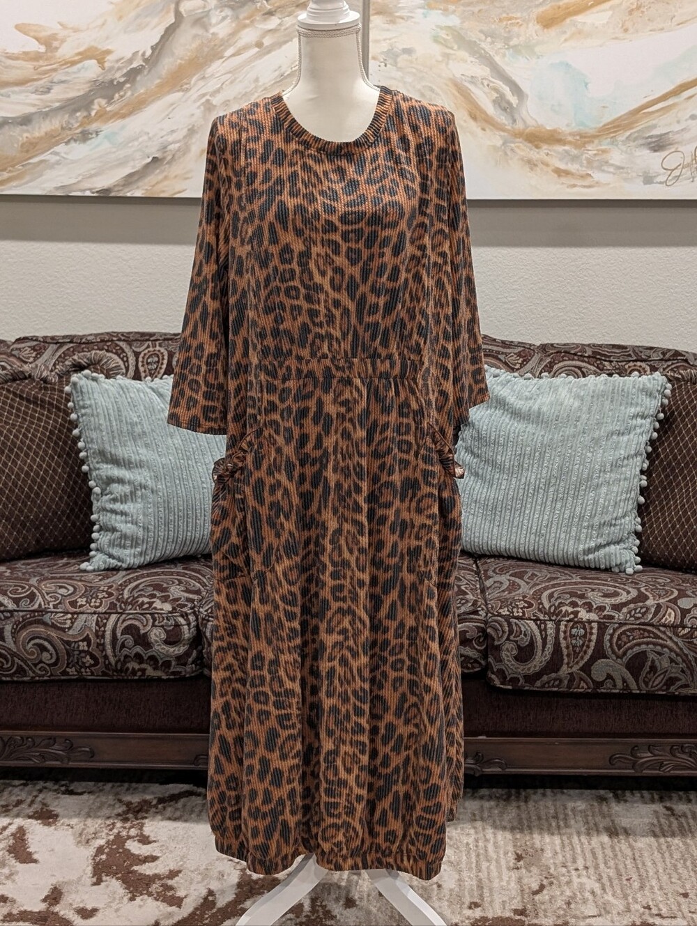 Leopard Ribbed Print Dress